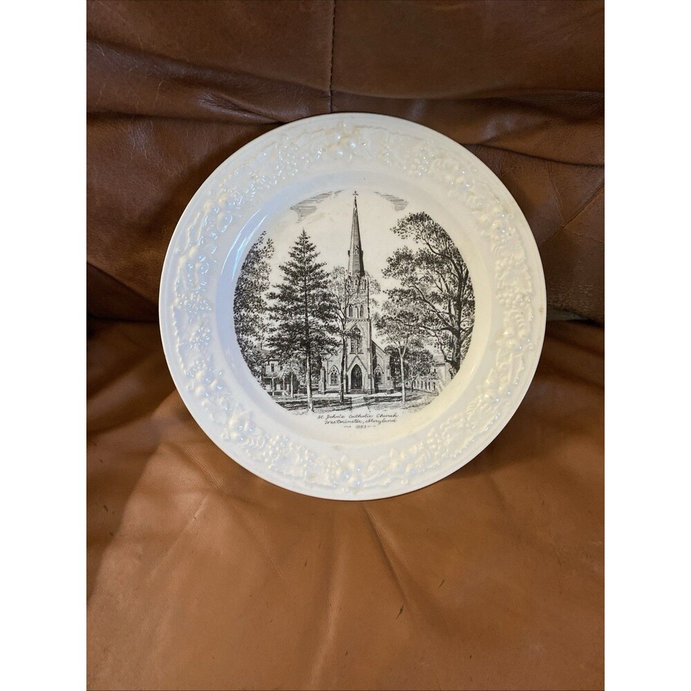 Homer Laughlin Eggshell Theme 10” Plate St John’s Catholic Church Westminster MD